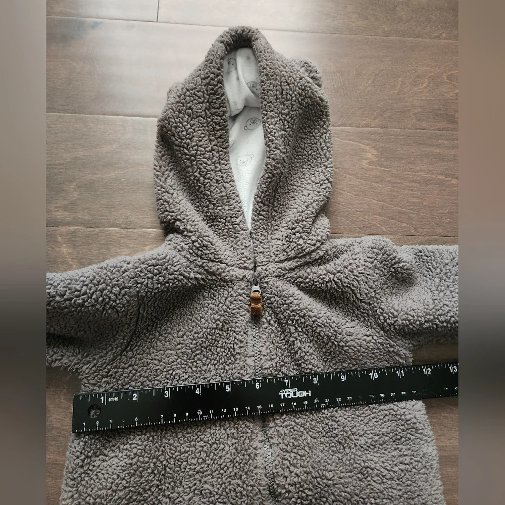Carter's baby boy baby girl grey winter‎ Soft Fuzzy Bear Snowsuit size 9 months